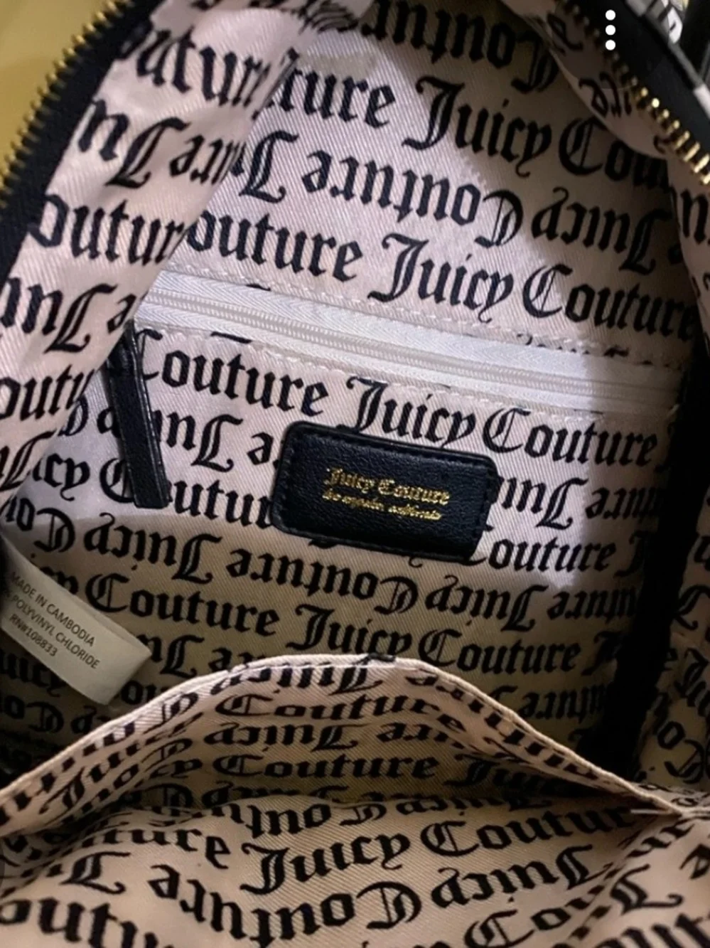 Juicy Couture Pink Logo Print Backpack with Bright Pink Trim